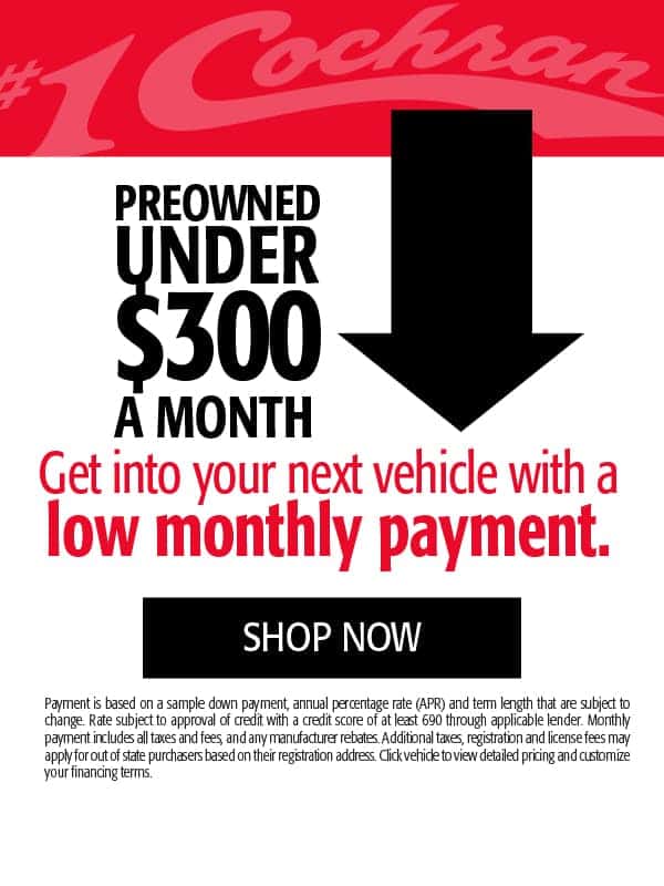 Preowned Under $300 a Month