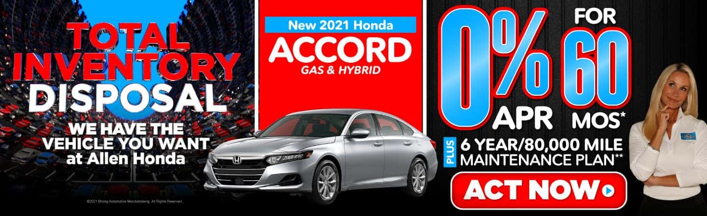 New 2021 Honda Accord - 0% APR for 60 months - Act Now