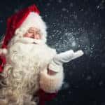 Santa Claus blowing bubbles
