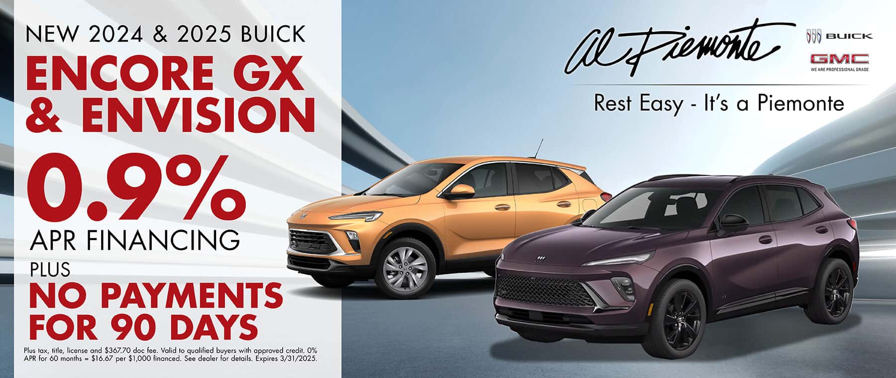 2024 & 2025 Buick Encore GX & Envision Finance Offer | Al Piemonte Buick GMC