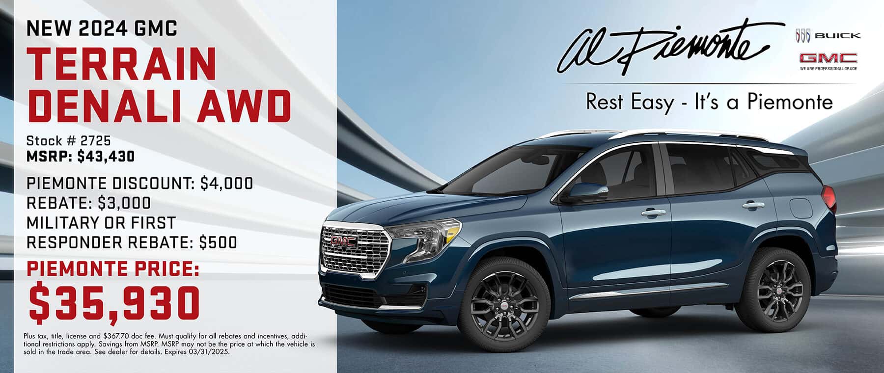 New 2024 GMC Terrain Denali | Al Piemonte Buick GMC