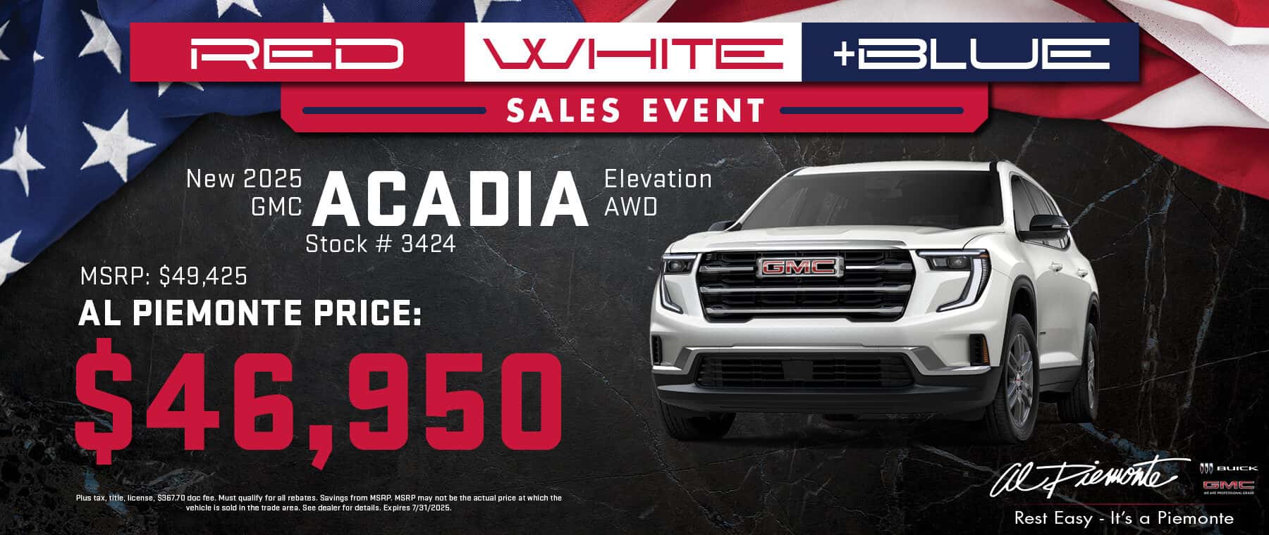 2025 GMC Acadia Buy Offer | Al Piemonte Buick GMC