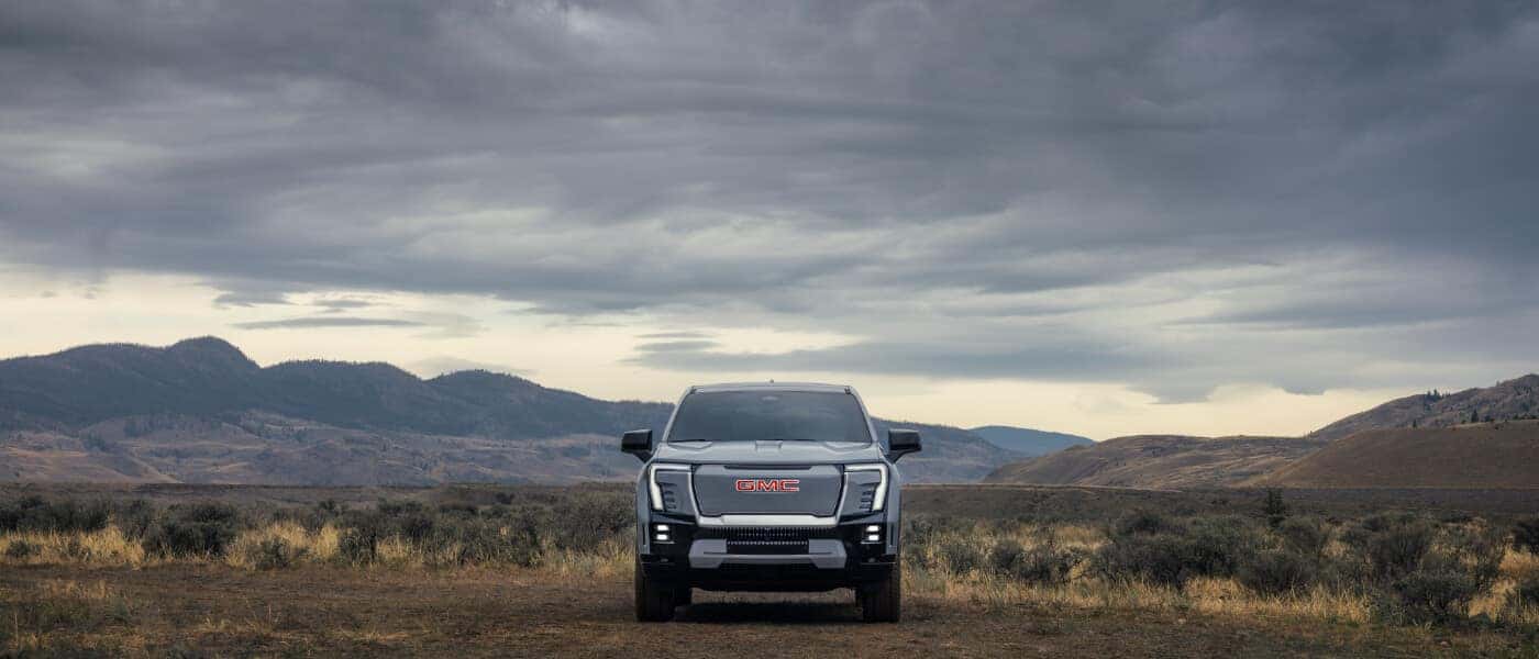 2026 GMC Sierra EV Exterior Parked In Desert Head On