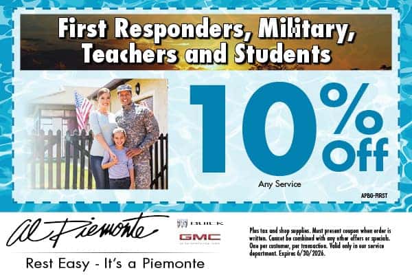 First Responders, Military, Teachers & Students Discount| Al Piemonte Buick GMC