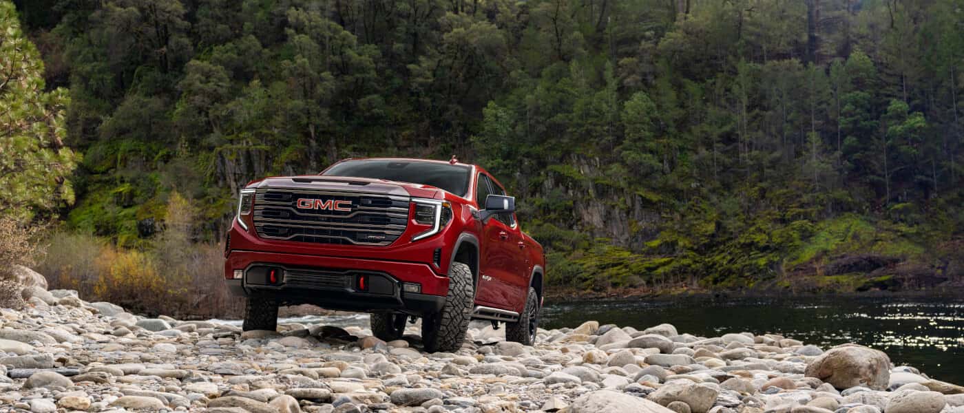 2026 GMC Sierra 1500 on rocky riverbed