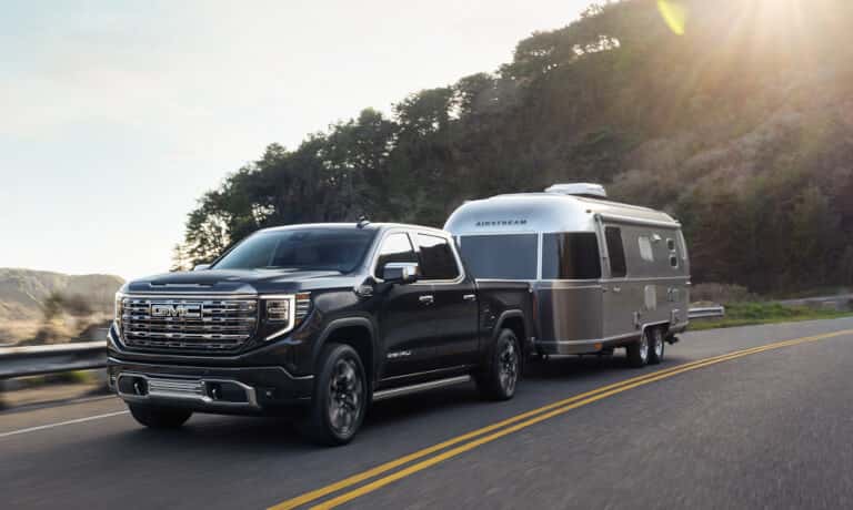2026 GMC Sierra 1500 towing an Airstream