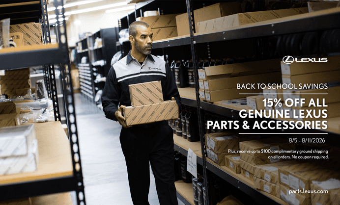 15% off all genuine Lexus parts and accessories 8/5/26-8/11/26