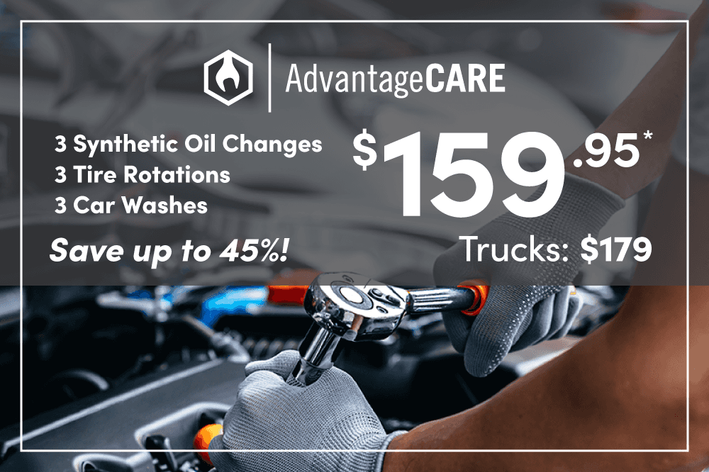 Advantage Care Car $159.95 Save Up To 45% 3 Oil Changes, Tire Rotations, Car Washes Trucks $179.95