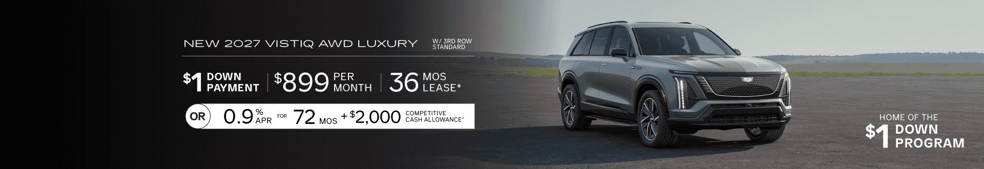 New 2027 VISTIQ AWD Luxury w/3rd Row Standard, $899 mo for 36 mo lease with $1 Down -or- purchase and receive 0.9% APR for 72 months + 2,000 Competitive Cash Allowance