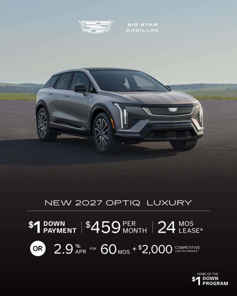 Lease a New 2027 OPTIQ Luxury for $459 for 24 mo lease with $1 Down -or- purchase and receive 2.9% APR for 60 months + 2,000 Competitive Cash Allowance