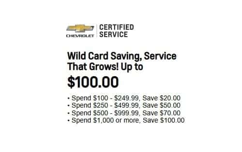 spend and save Chevy Service