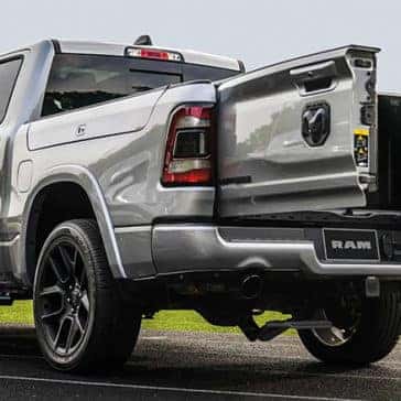 RAM 1500 with dual door tailgate open