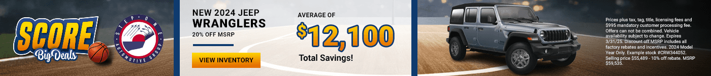 New 2024 Jeep Wranglers - 20% off MSRP