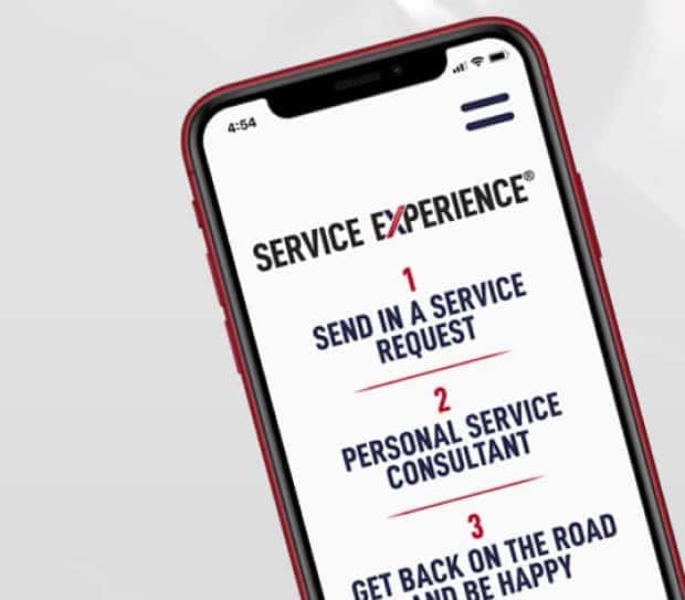 Phone screen with service process on it
