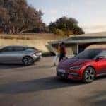 2022 Kia EV6 silver and red