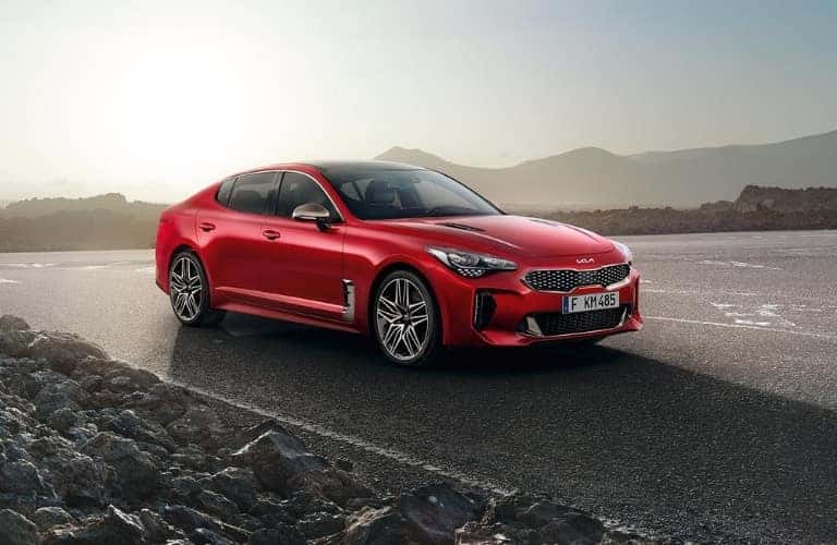 Front View of Red Kia Stinger