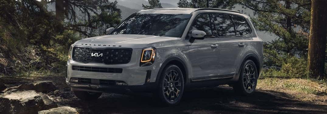 2022 Kia Telluride in woodsy area