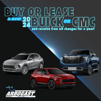 BUY OR LEASE A 2024 BUICK OR GMC AND RECEIVE OIL CHANGES FOR A YEAR!
