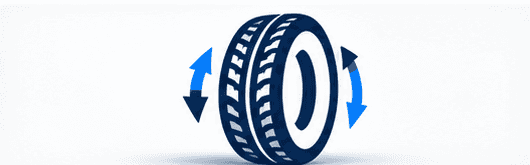 Tire rotation arrows illustration