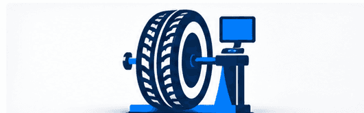 Wheel balancing equipment illustration