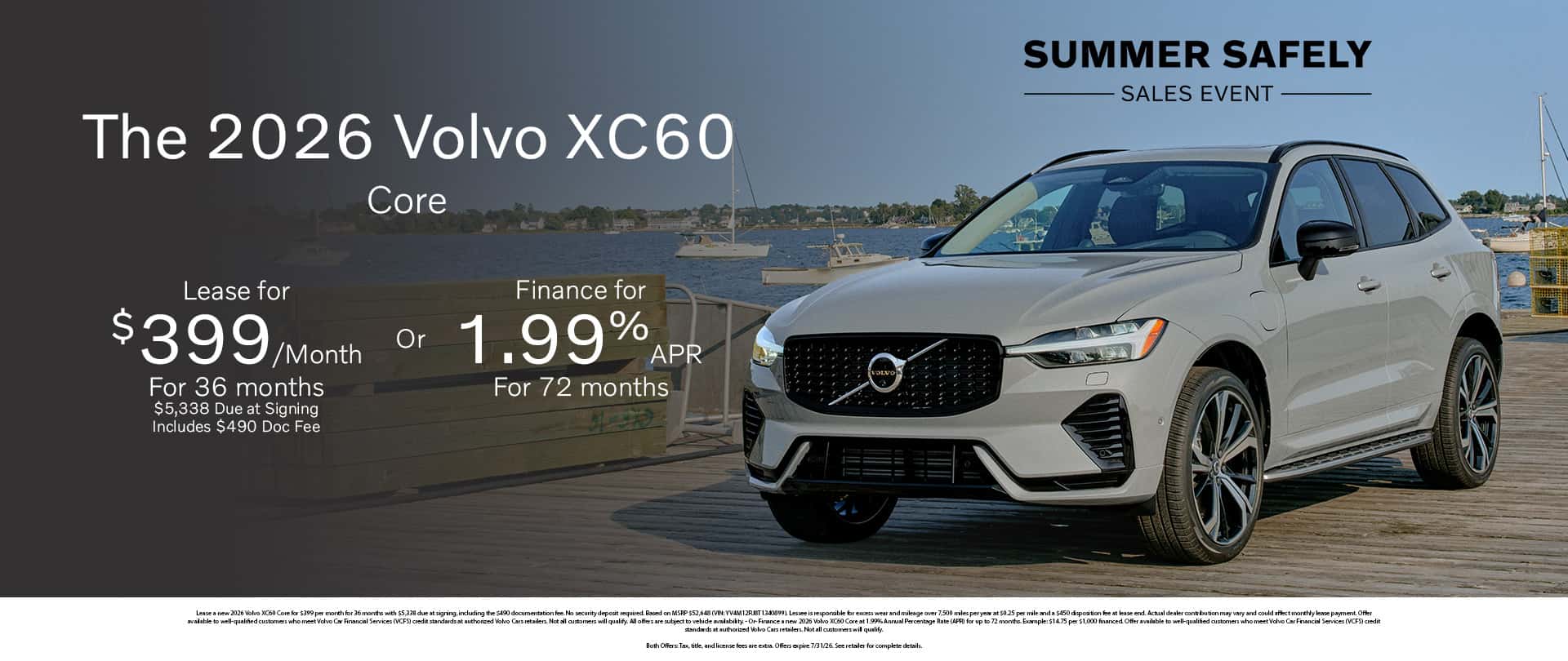 2026 Volvo XC60 Core $399/month for 36 months