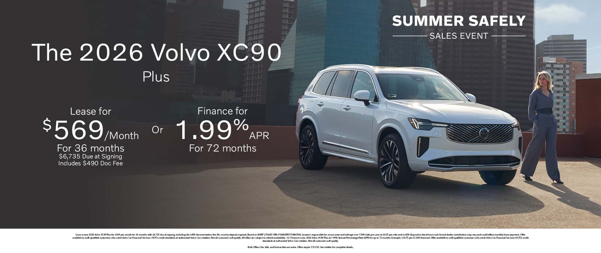 2026 Volvo XC90 Plus $569/month for 36 months