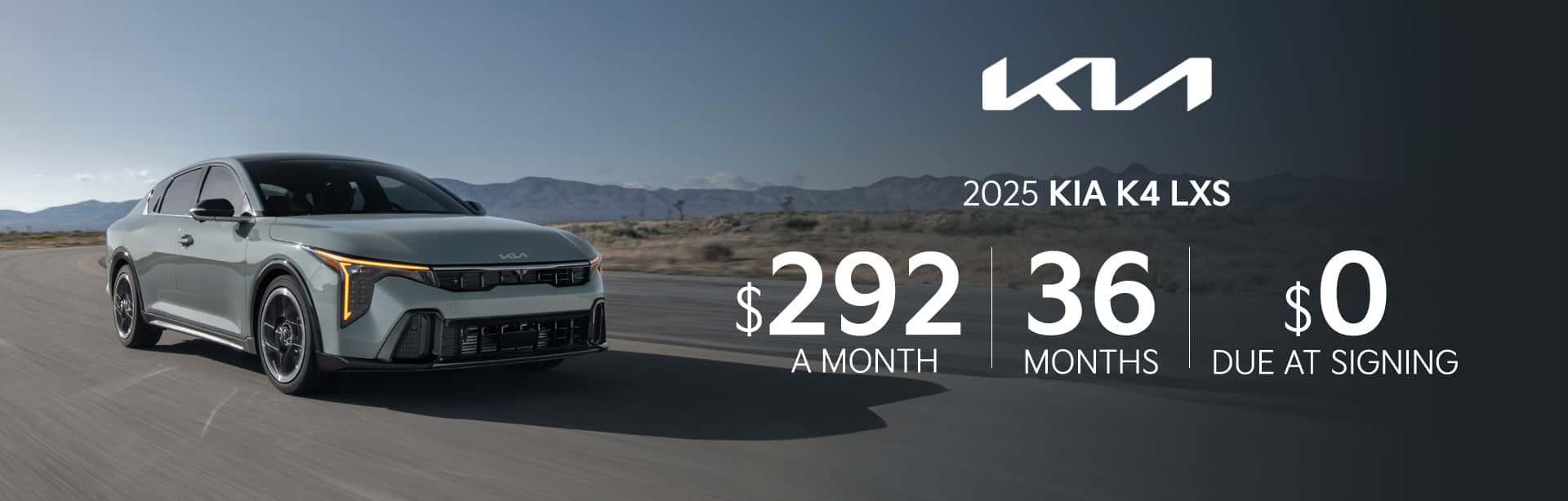 Lease Offer: 2025 K4 LXS $292 month for 36 months $0 due at signing