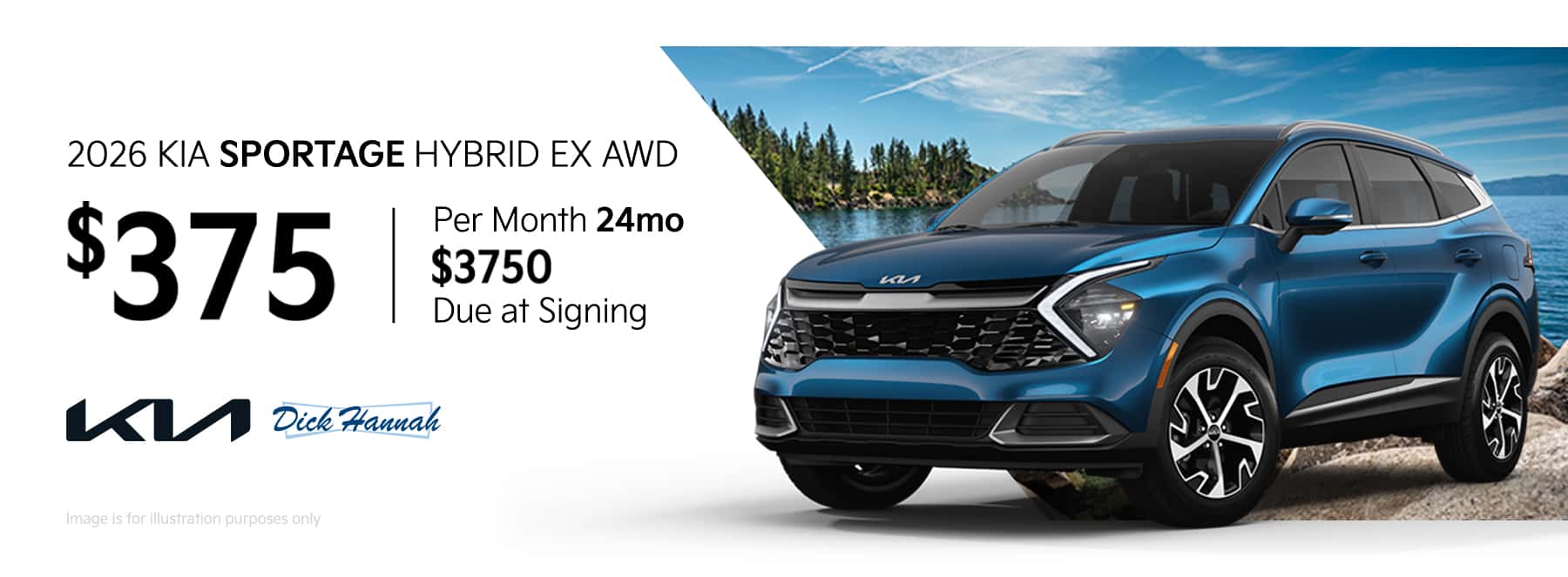 Lease Offer: 2026 Kia Sportage Hybrid EX AWD $375 month for 24 months $3750 due at signing