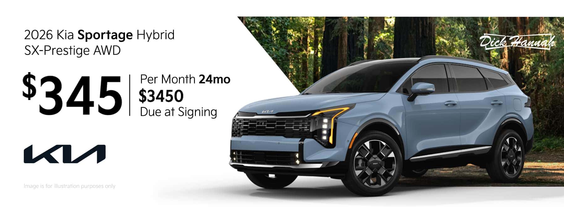Lease Offer: 2026 Kia Sportage Hybrid SX-Prestige AWD $345 month for 24 months $3450 due at signing