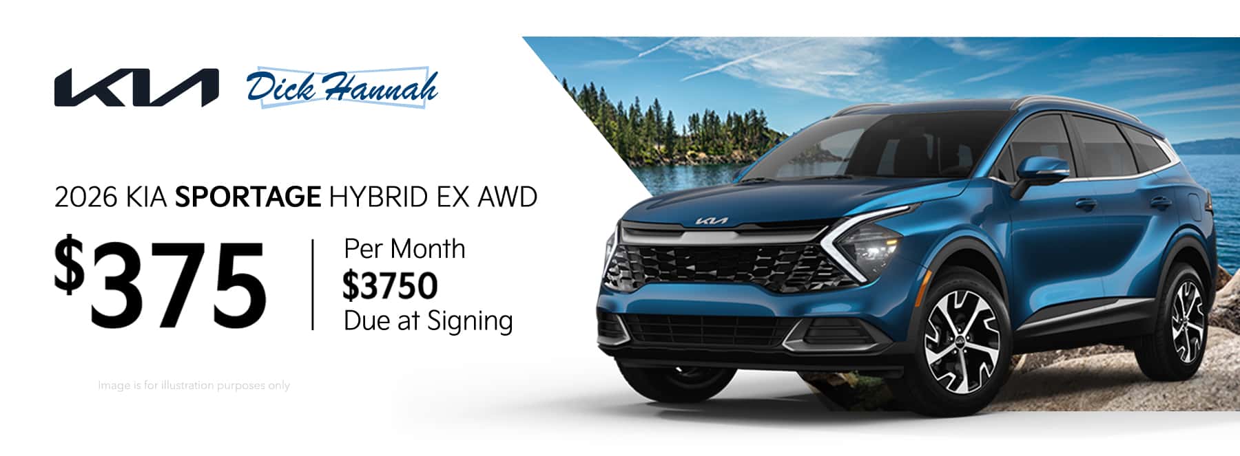 Lease Offer: 2026 Kia Sportage Hybrid EX AWD $375 month for 24 months $3750 due at signing