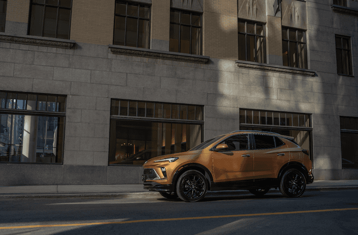 Vehicle parked in front of building