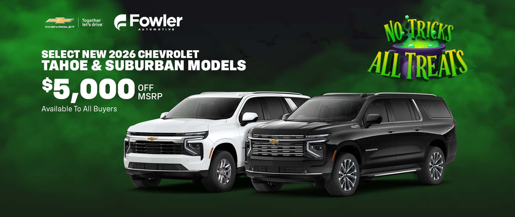 Save on Select New 2026 Chevrolet Tahoe & Suburban Models