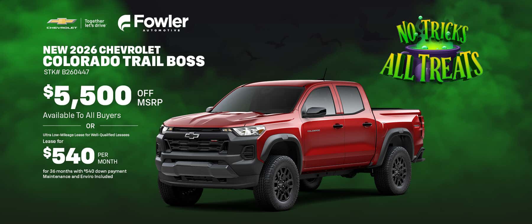 Save on a New 2026 Chevrolet Colorado Trail Boss