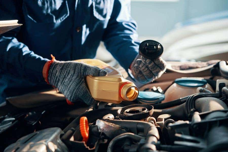 chevy car getting oil change