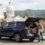 Chevrolet Traverse cargo space at historic Auburn courthouse.