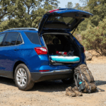 Chevy Equinox cargo space and interior utility at an Auburn trailhead.