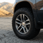 Chevrolet Silverado front tire tread check in Auburn CA.