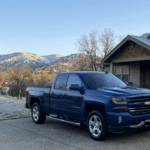 Chevrolet Silverado tire pressure check during Chevy maintenance in Auburn.