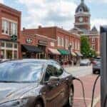 EV charging station with shopping and dining options in Auburn, CA