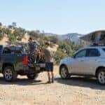 Chevrolet Colorado truck and Equinox SUV loaded with outdoor gear in Auburn, CA