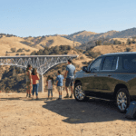 Chevrolet Suburban packed for group outing at Foresthill Bridge viewpoint Auburn CA