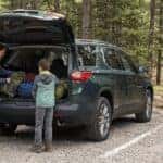 Chevrolet Traverse with hiking gear storage at Confluence Trail Auburn CA