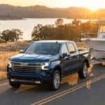 Chevrolet Silverado towing boat near Folsom Lake Auburn CA