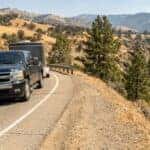 Chevrolet truck navigating I-80 heat and traffic near Auburn, CA