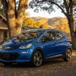 Chevrolet EV charging station with shade protection in Auburn CA summer heat