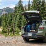 Chevrolet Equinox cargo area organized for hiking at Auburn SRA trails in Auburn, CA