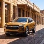 2026 Chevrolet Trax on a narrow historic brick street in Old Town Auburn, California