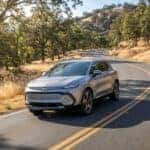 2026 Chevrolet Equinox EV climbing a foothill grade on Highway 49 near Auburn, CA