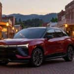 2026 Chevrolet Blazer RS parked on a narrow brick street in Old Town Auburn, California at dusk