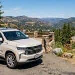 2026 Chevrolet Suburban at a Sierra Nevada foothills overlook near Auburn, California